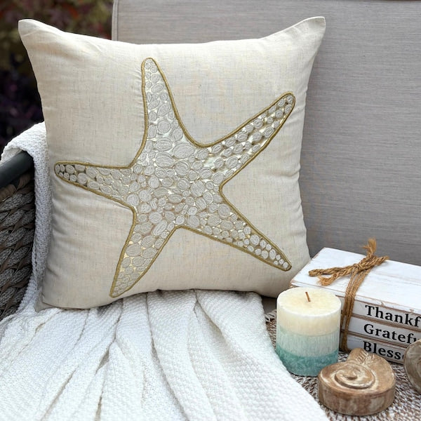 Gold Scaly Starfish / 12 x 12 inch