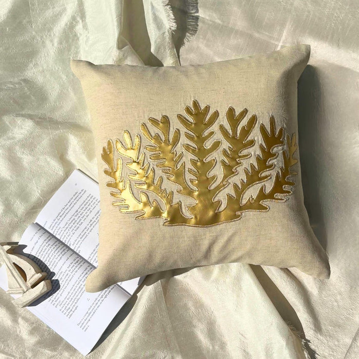 The Fishy Way White Cotton Linen Throw Pillow Cover