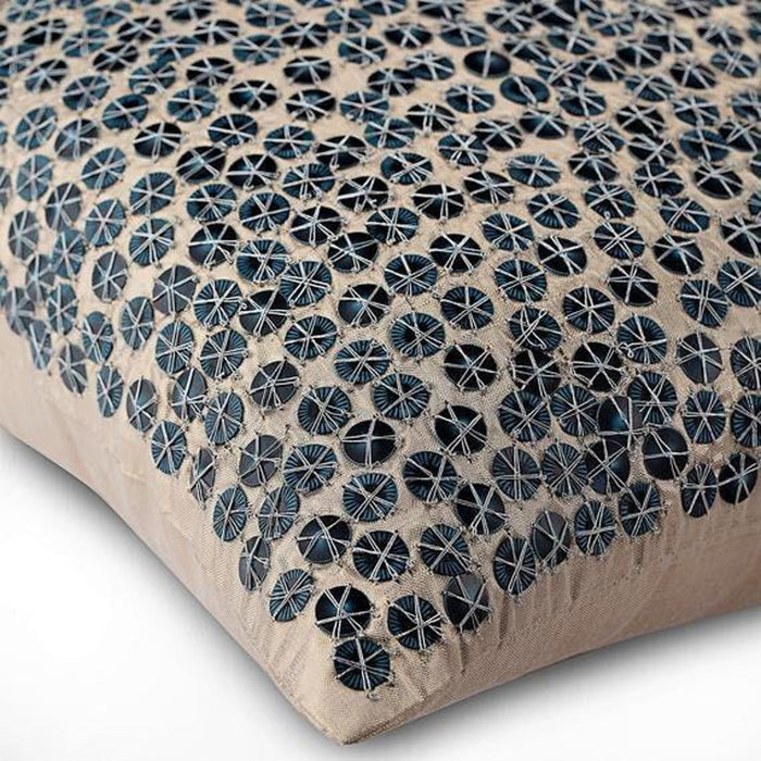 Nautical Centric - Navy Blue Art Silk Throw Pillow Cover