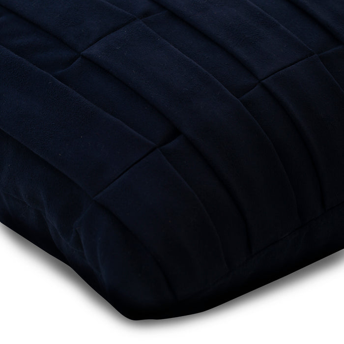 Navy Blue Love Tune - Navy Blue Suede Throw Pillow Cover