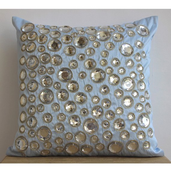Navy Night Diamonds - Navy Blue Silk Throw Pillow Cover