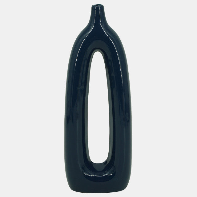 Navy Open Cut-Out Vase