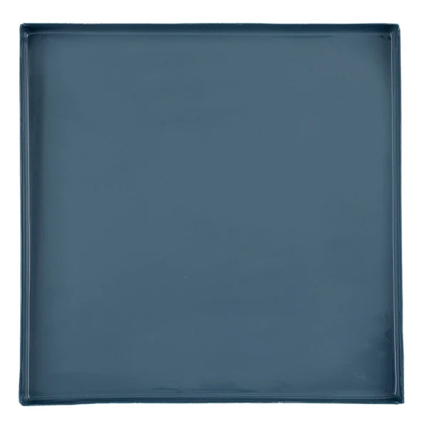 Nested Blue Enamel Blue Square Trays - Set of 3