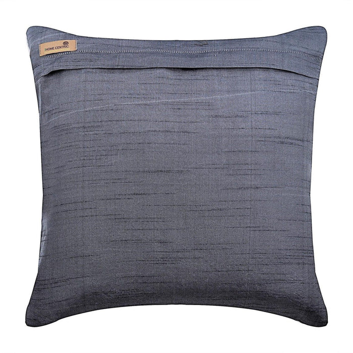 Night Sea Shell - Charcoal Gray Art Silk Throw Pillow Cover