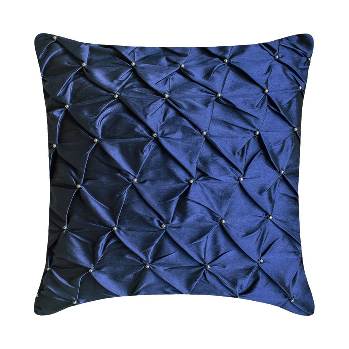 Night Texture - Navy Blue Taffeta Throw Pillow Cover