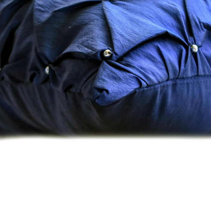 Night Texture - Navy Blue Taffeta Throw Pillow Cover