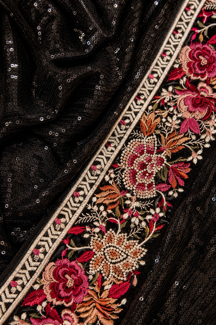 Noir Embroidered Sequin Saree