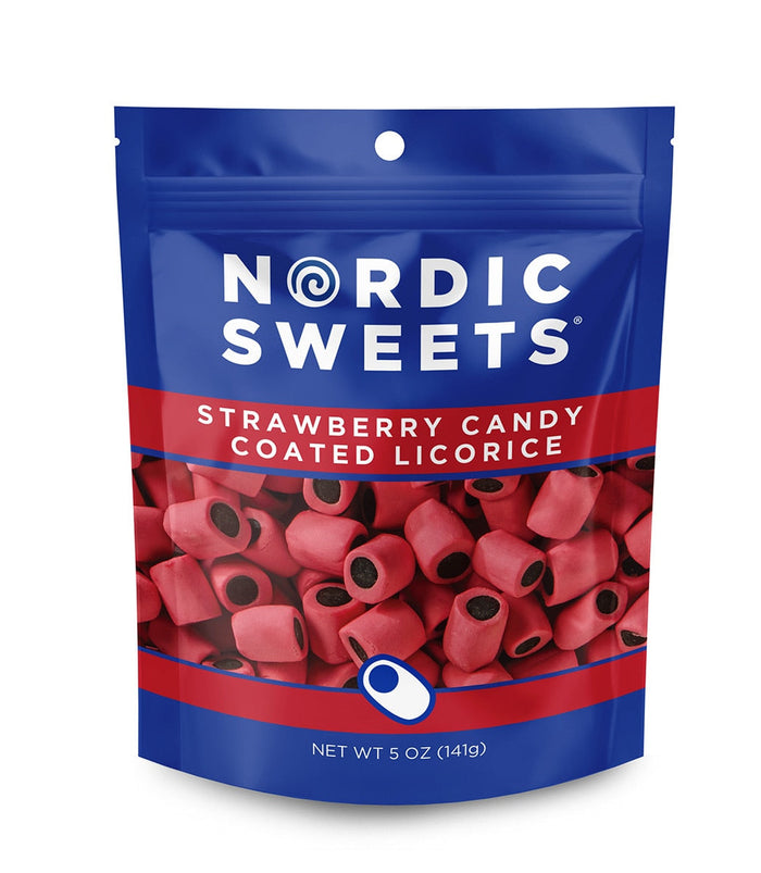 Nordic Sweets Strawberry Candy Coated Licorice, from Sweden