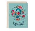 Norwegian Thank You Card: Tusen Takk, Blue