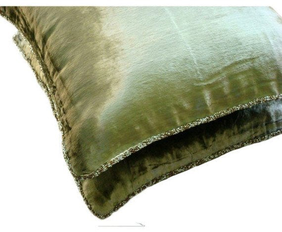 Olive Shimmer Decorative Euro Sham