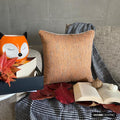 Orange Sitting Room - Orange Jacquard Silk Throw Pillow Cover