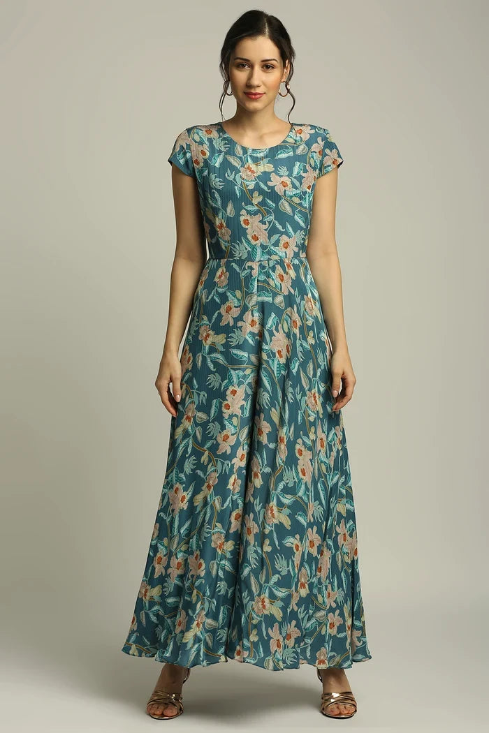 Orchid Bloom Jumpsuit With Overlapped Jacket