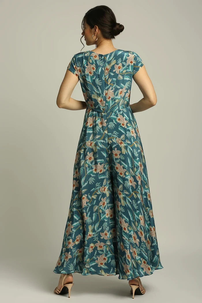 Orchid Bloom Jumpsuit With Overlapped Jacket