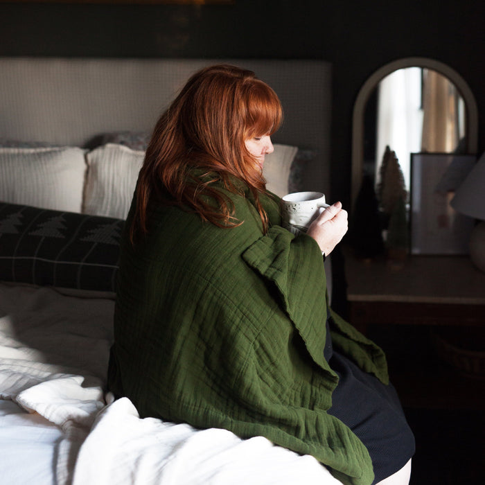 Oversized Breeze Throw - Sage, Grey, Moss