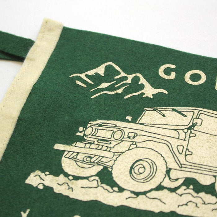 Flag Pennant | Green Camping Pennant | Oxford Pennants | Golden Rule Gallery | Excelsior, MN