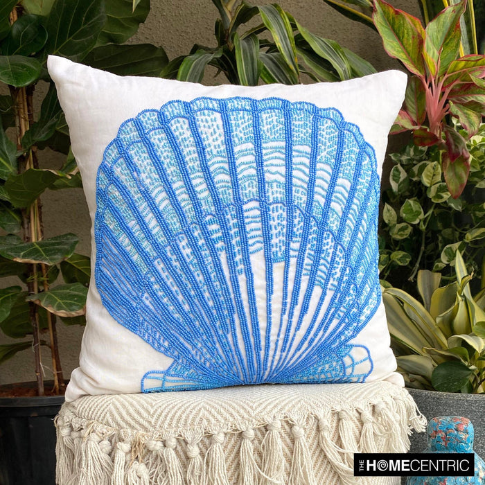 Oyster Bay - Blue Cotton Linen Decorative Euro Sham