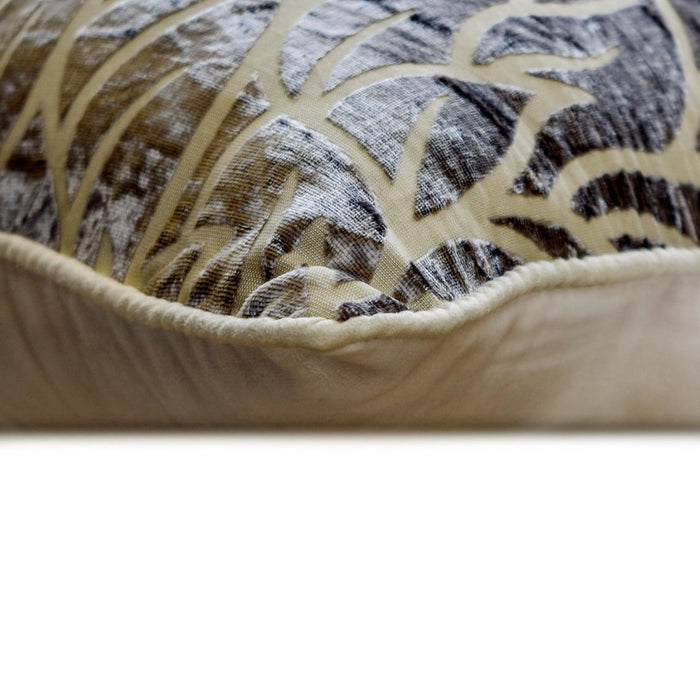 Paloma Gray Leaves - Paloma Gray Burnout Velvet Decorative Euro Sham