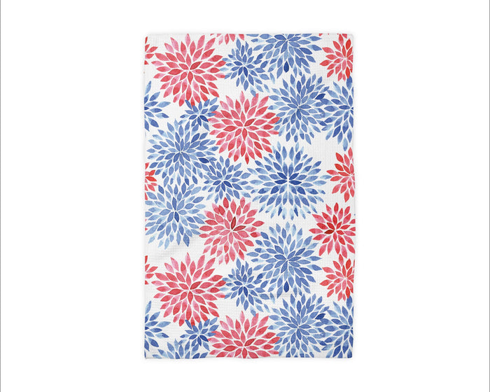 Patriotic Red White Blue Kitchen Towel Waffle