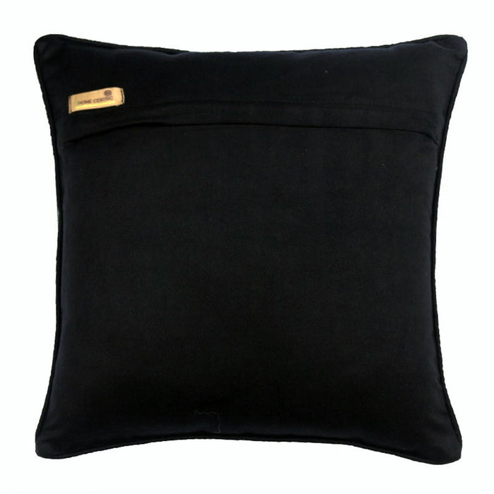 Paved Black - Black Faux Leather Decorative Euro Sham