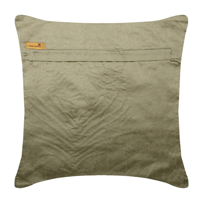 Peacock - Gray Art Silk Throw Pillow Cover