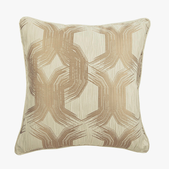 Pearl Beige Mystery - Beige Jacquard Silk Decorative Euro Sham