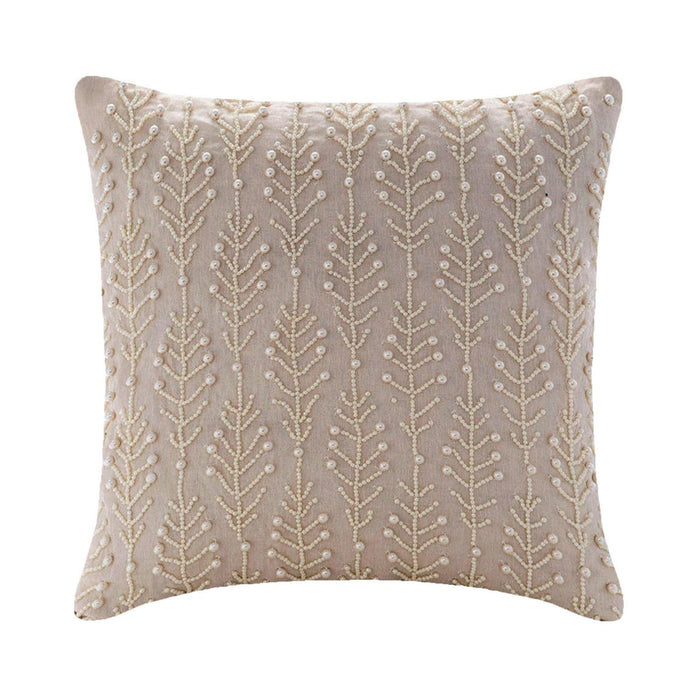 Pearl Essence - Natural Beige Cotton Linen Throw Pillow Cover