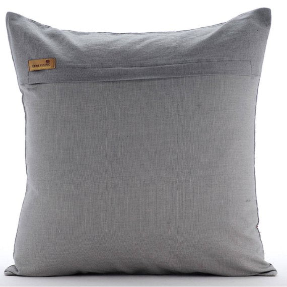 Pearl Harvest - Gray Cotton Linen Throw Pillow Cover