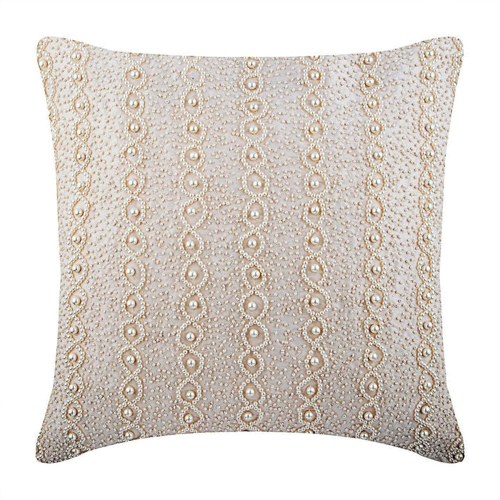 Pearl Ivy - Pearl Ivory Art Silk Throw Pillow Cover