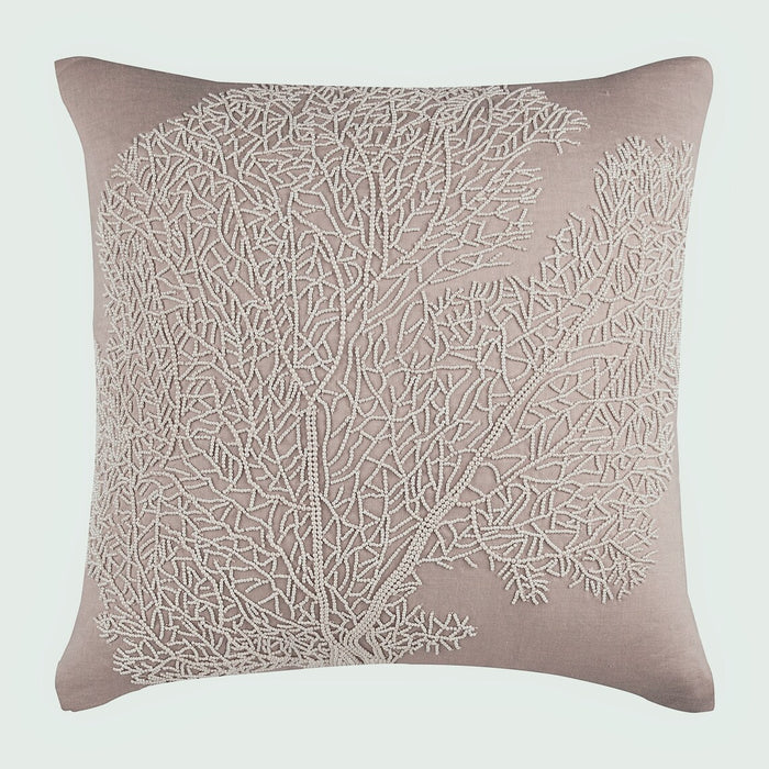 Pearl Shrub - Mocha Cotton Linen Decorative Euro Sham