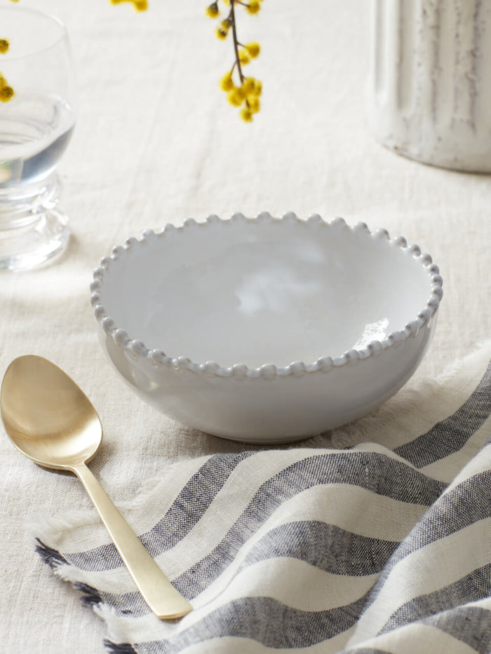 Pearl Stoneware Low Bowl