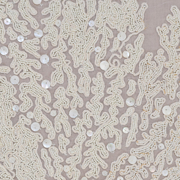 Pearl Weeds - Mocha Cotton Linen Decorative Euro Sham