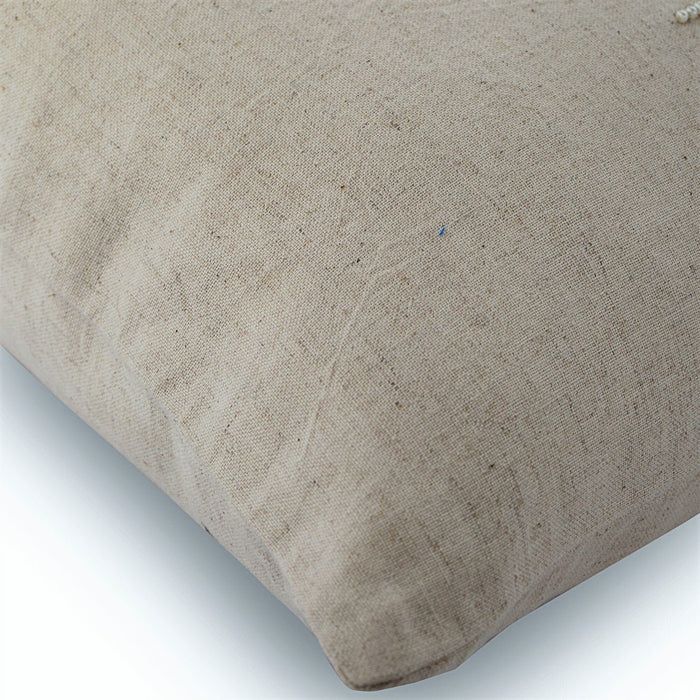 Pearly Peacock Feather - Natural Beige Cotton Linen Throw Pillow Cover