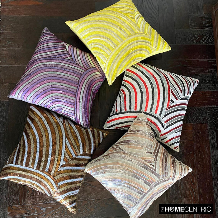 Pearly Yellow - Yellow Art Silk Decorative Euro Sham