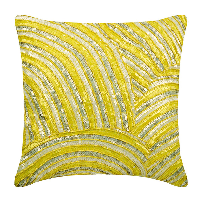 Pearly Yellow - Yellow Art Silk Decorative Euro Sham