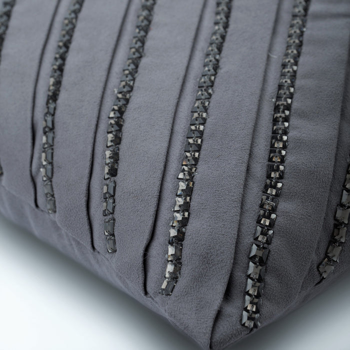 Penthouzz - Gray Suede Throw Pillow Cover