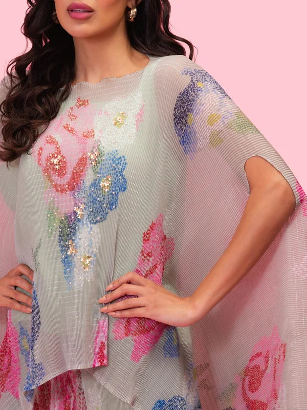 Designer Petals Breeze Kaftan and Pant Set