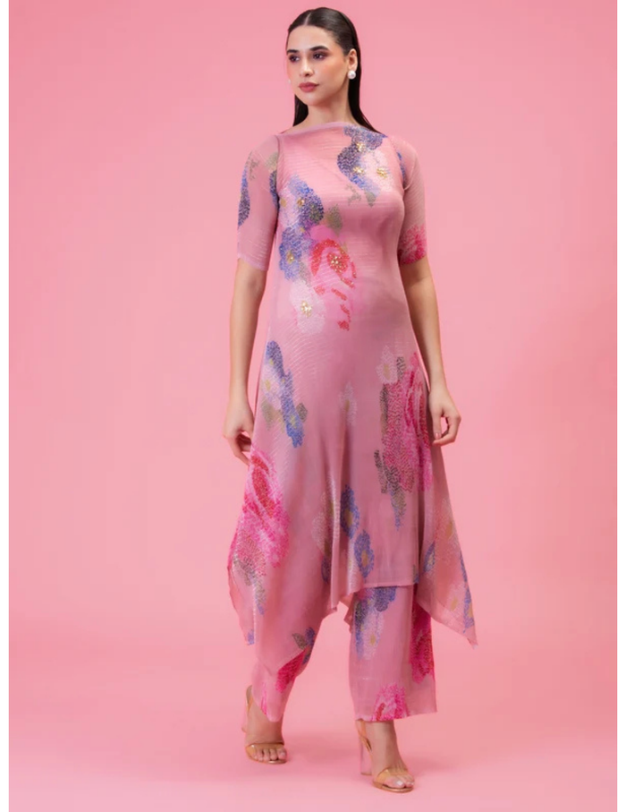 Petals Poetry Blush Pink Kurta Set
