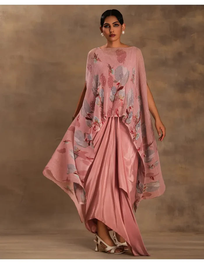 Pink Kaftan & Dhoti Set