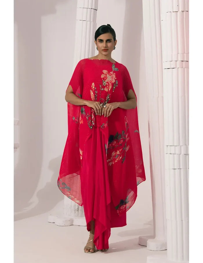 Pink Kaftan & Dhoti Set