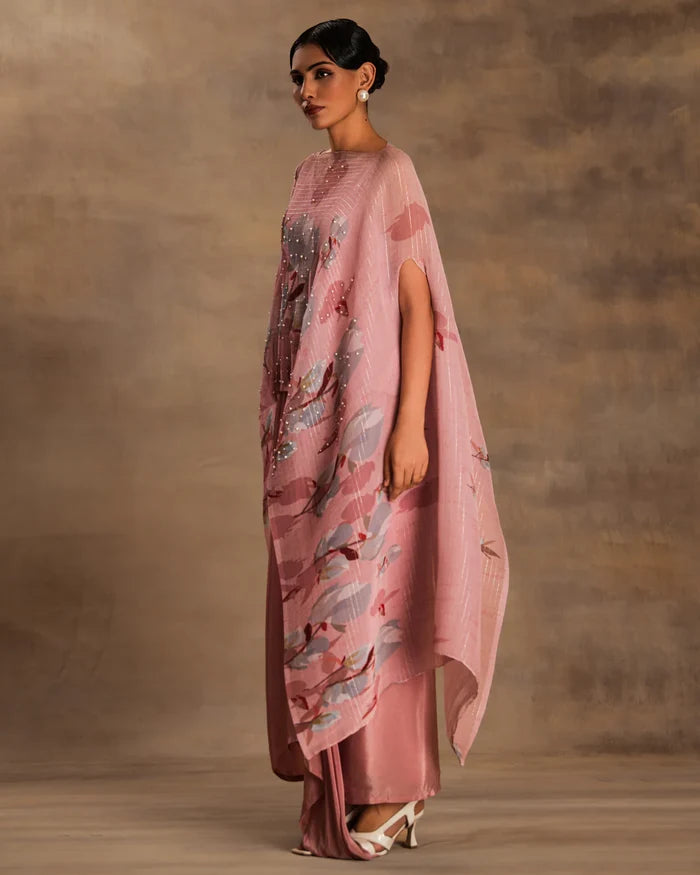 Pink Kaftan & Dhoti Set