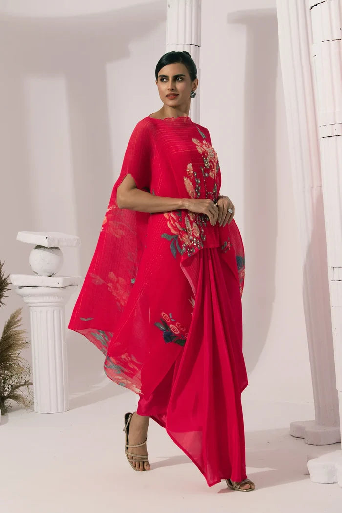 Pink Kaftan & Dhoti Set