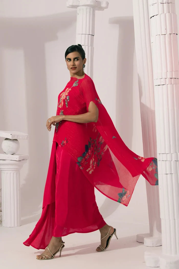 Pink Kaftan & Dhoti Set