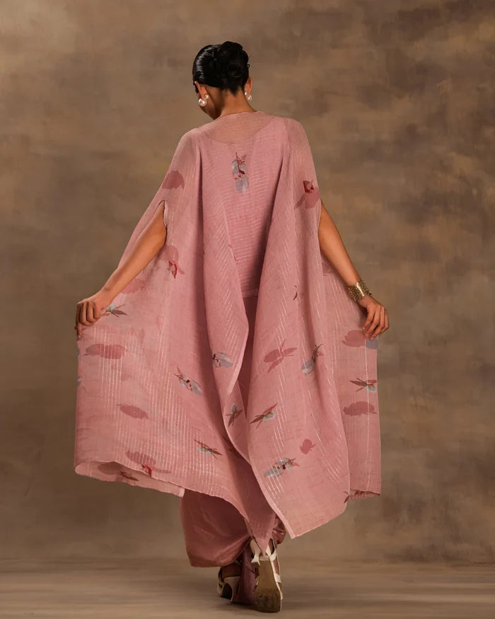 Pink Kaftan & Dhoti Set