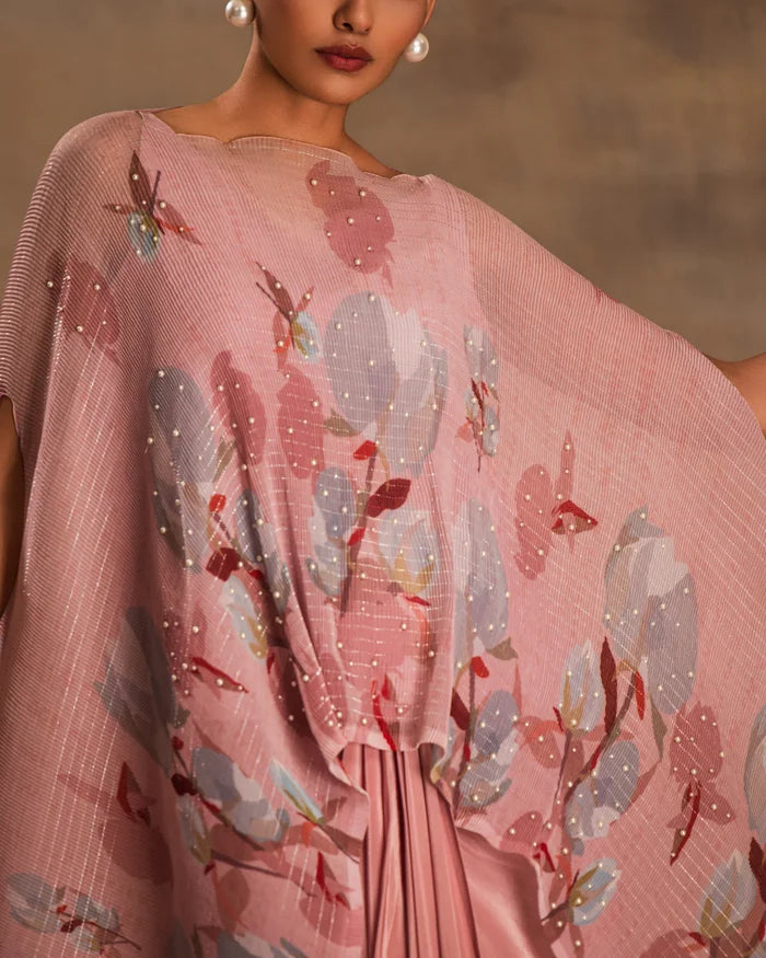 Pink Kaftan & Dhoti Set