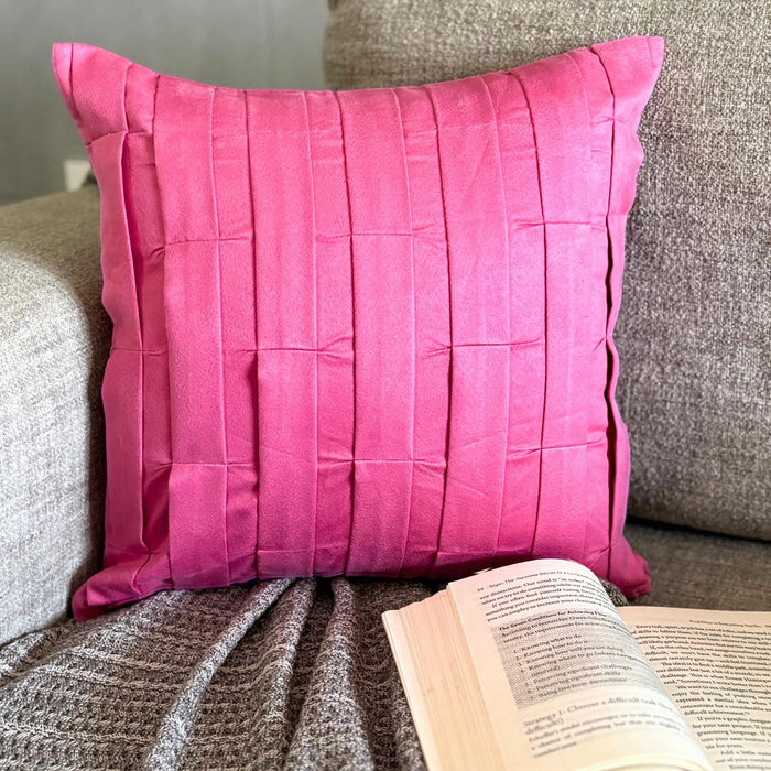 Pink Love Tune - Fuchsia Pink Faux Suede Decorative Euro Sham