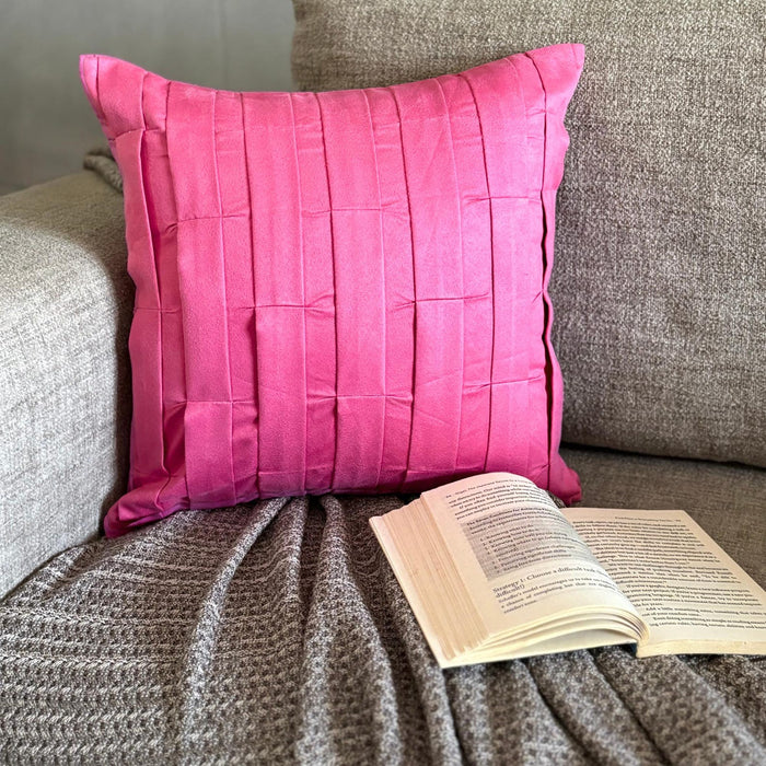 Pink Love Tune - Fuchsia Pink Faux Suede Decorative Euro Sham