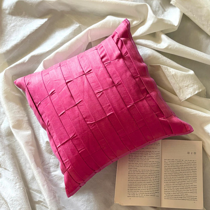 Pink Love Tune - Fuchsia Pink Faux Suede Decorative Euro Sham