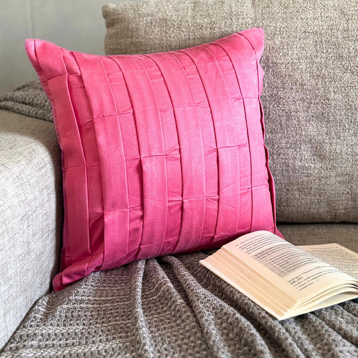 Pink Love Tune - Fuchsia Pink Faux Suede Decorative Euro Sham