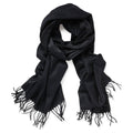 Plain Merino Wool Scarf – Black | 60 x 180 cm - Suzie Anderson Home