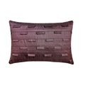 Plum Stripe - Art Silk Plum Decorative Decorative Lumbar  Pillow Cover